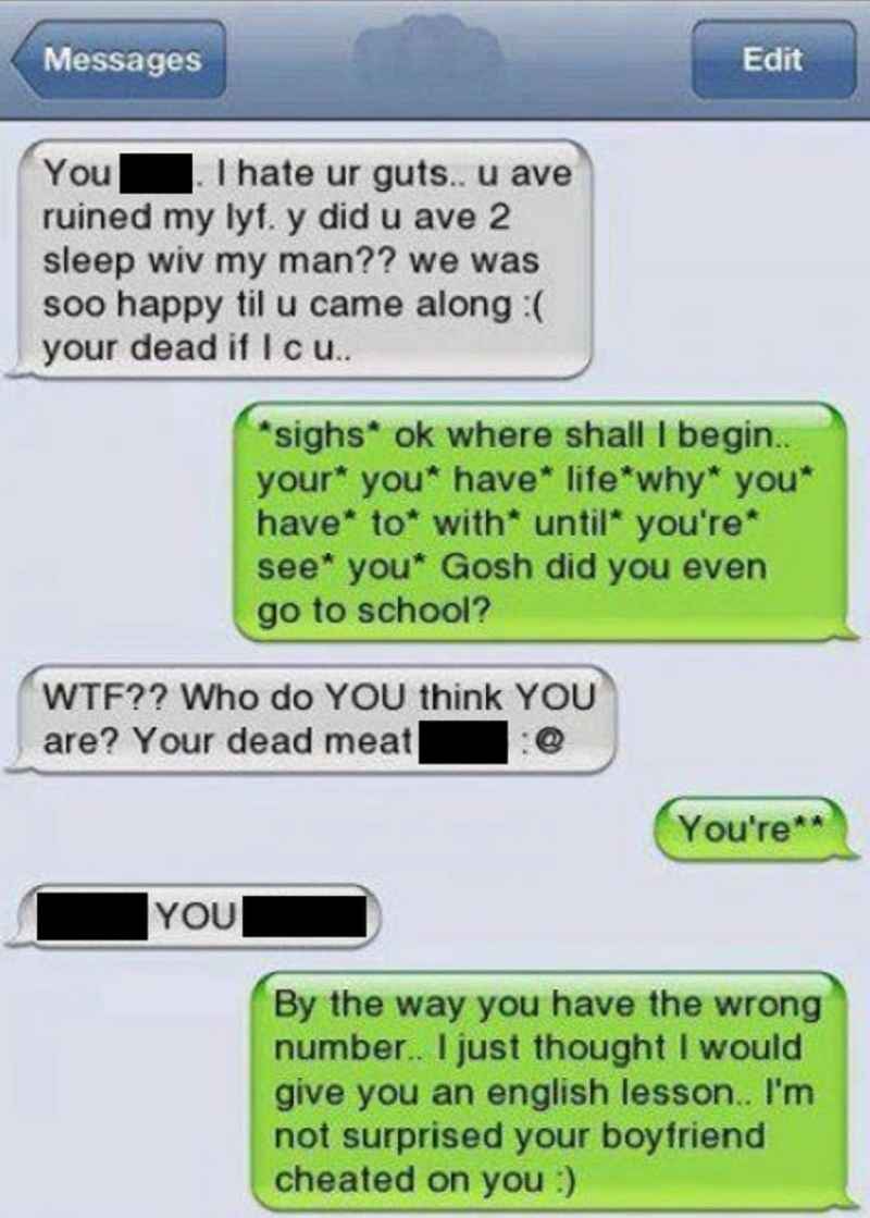 Funniest caught cheating texts. 