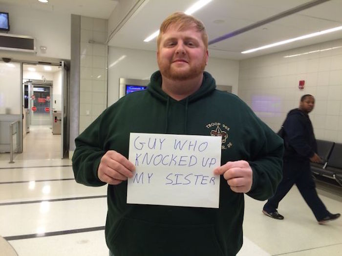 Pregnant Sister Airport Sign